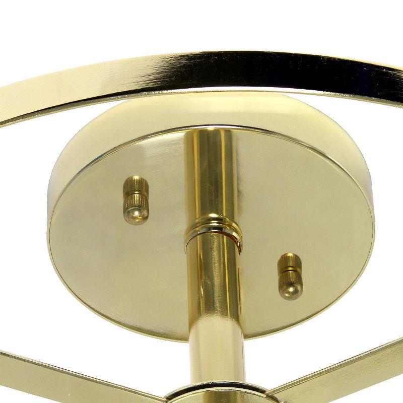 3-Light 13" Industrial Farmhouse Glass/Metallic Accented Semi-flushmount Ceiling Light - Lalia Home