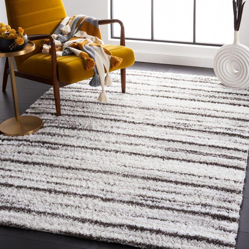 Soft Gray Synthetic 7' Square Shag Area Rug