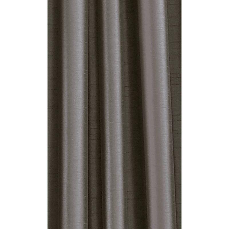 Gray Faux Silk Room Darkening Pleated Curtain Panel