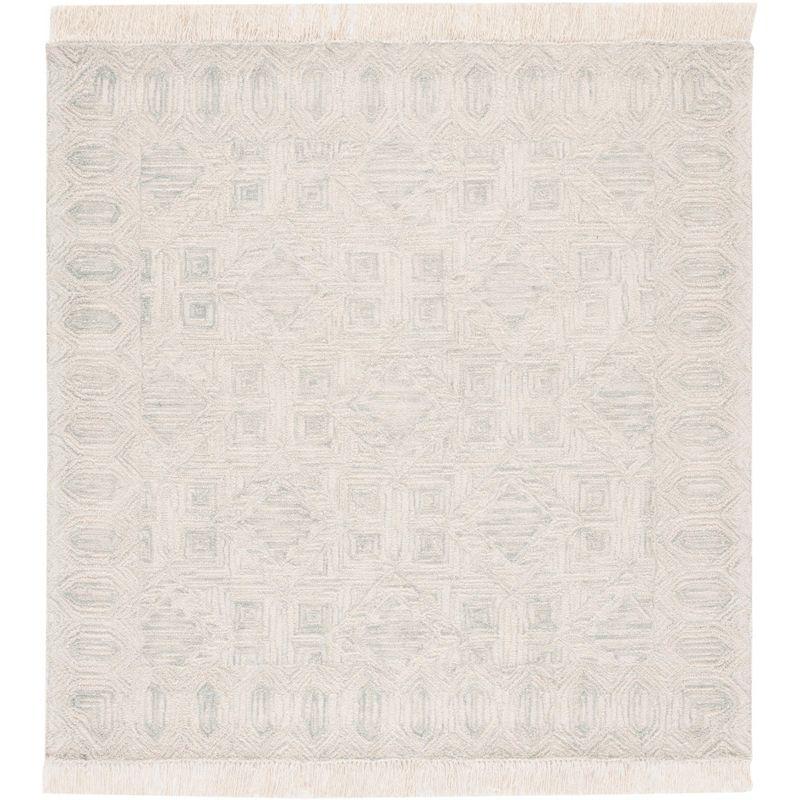 Ikat IKT805 Hand Tufted Area Rug - Ivory/Light Blue - 6'x6' - Safavieh.