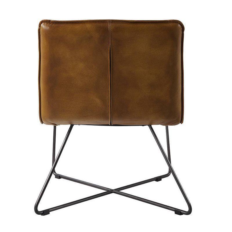 26&#34; Balrog Accent Chair Saddle Brown Top Grain Leather - Acme Furniture