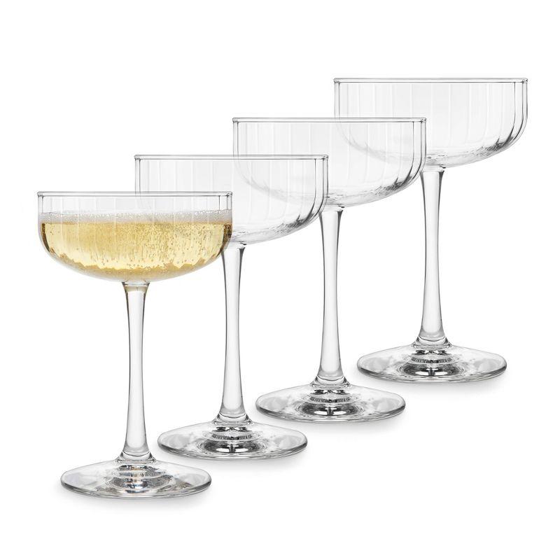 Paneled Coupe Cocktail Glasses