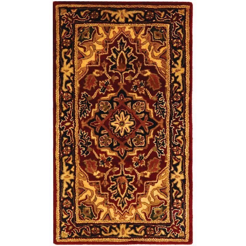 Classic CL763 Hand Tufted Accent Rug - Red/Navy - 2'3"x4' - Safavieh.