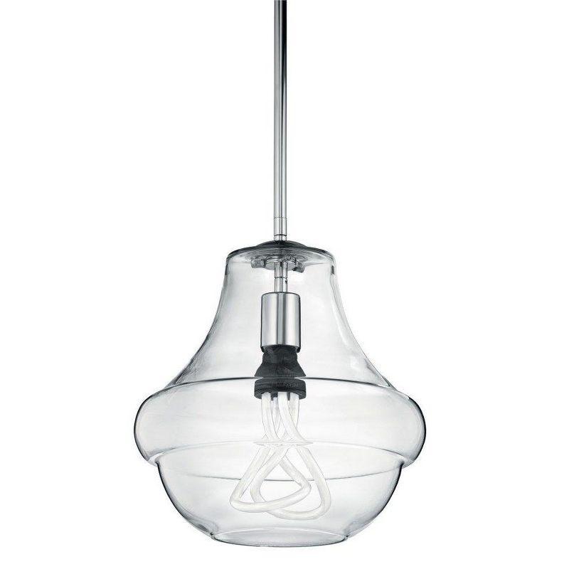 Everly 10.25" 1 Light Schoolhouse Pendant Clear Glass Chrome