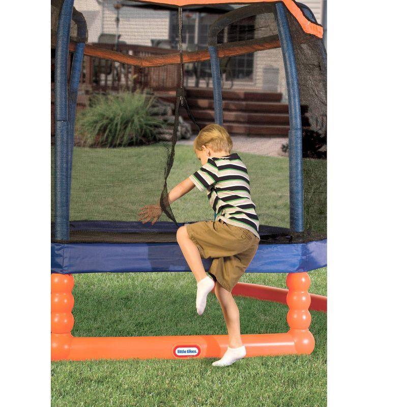 Kids' 7-Foot Round Orange and Blue Trampoline with Enclosure