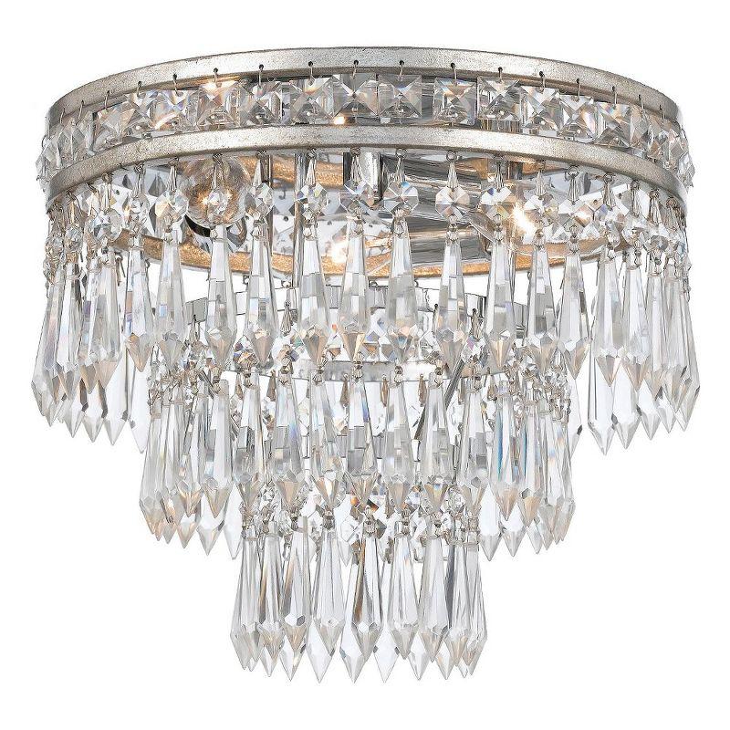 Crystorama Lighting Mercer 3 - Light Flush Mount in  Olde Silver