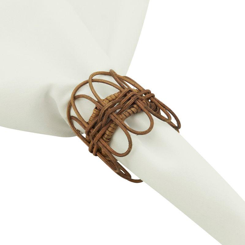 Hughie Rattan Napkin Rings with Twisted Design