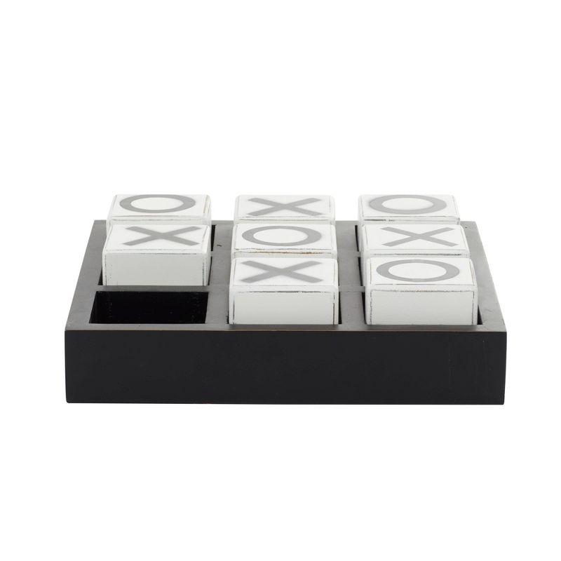 14" Contemporary Wooden Tic Tac Toe Sculpture Black - Olivia & May: MDF Tabletop Game Set