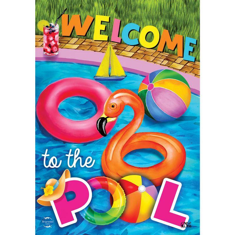 Briarwood Lane House Flag 40x28 For Outdoor Welcome To the Pool Summer House Flag Flag For Summer House Flag