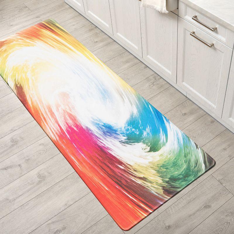 World Rug Gallery Contemporary Waves Anti-Fatigue Standing Mat - Multi 18"x47"