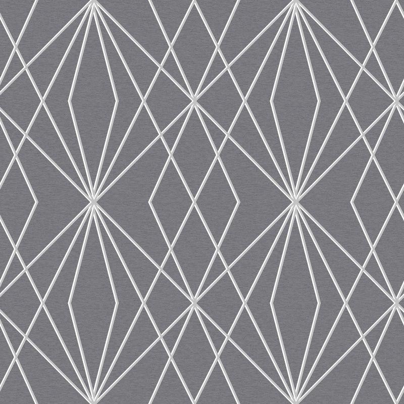 Large Scale Geometric Grey Vinyl Peel and Stick Wallpaper