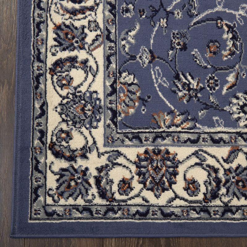 Home Dynamix Ariana Badah Damask Border Area Rug, Blue/Ivory, 3-Piece Set