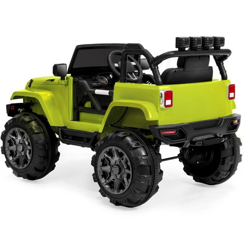 Best Choice Products 12V Kids Ride On Truck Car w/ Remote Control, Spring Suspension, Bluetooth, LED Lights - Green