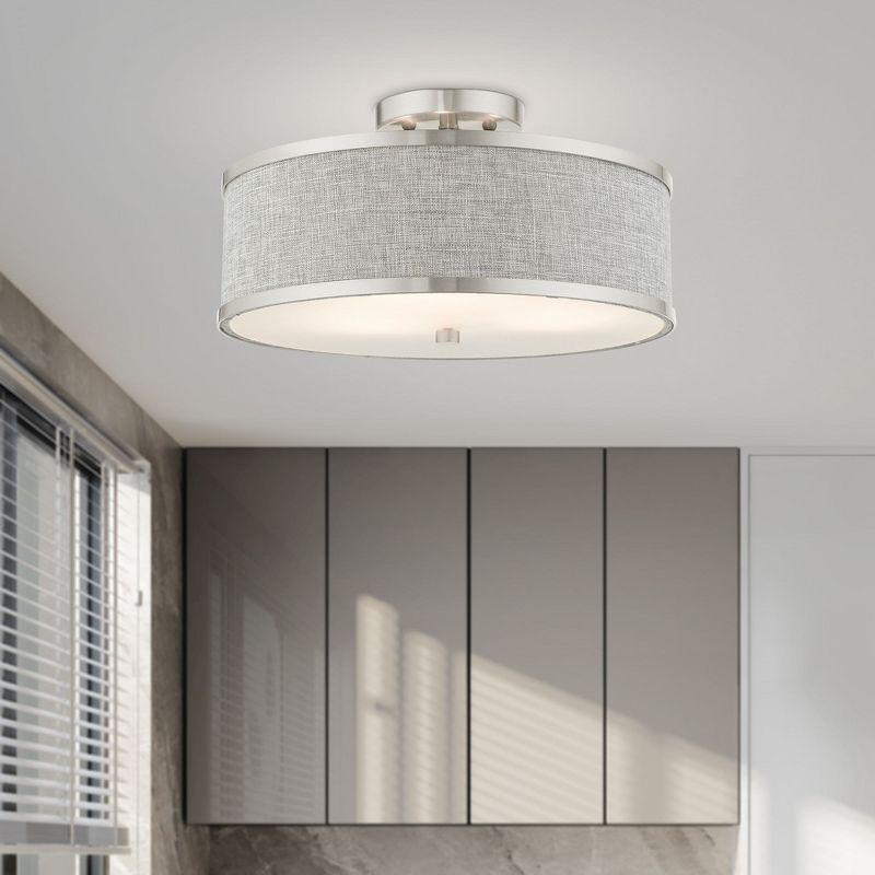Livex Lighting Park Ridge 3 - Light Semi-Flush Mount in  Brushed Nickel