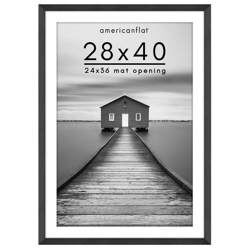 Americanflat Picture Frame - Frame with Mat - Wide Molding - Shatter-Resistant Glass | Wayfair