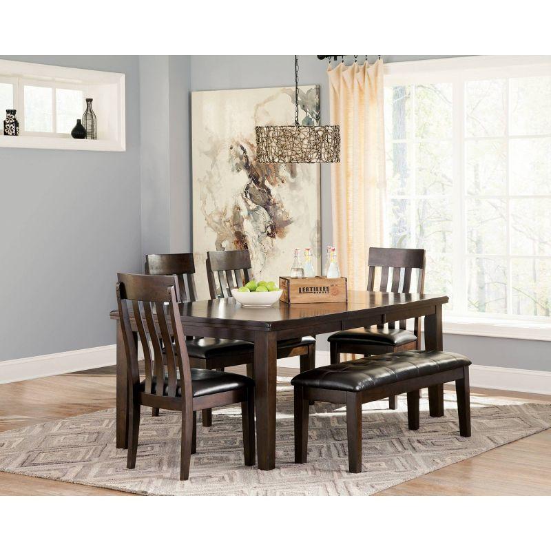 Signature Design by Ashley Haddigan Rectangular Extendable Dining Table Dark Brown: Seats 8, Wood Veneer, Butterfly Leaf