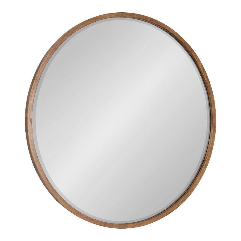 Kate and Laurel McLean Round Wood Framed Wall Mirror