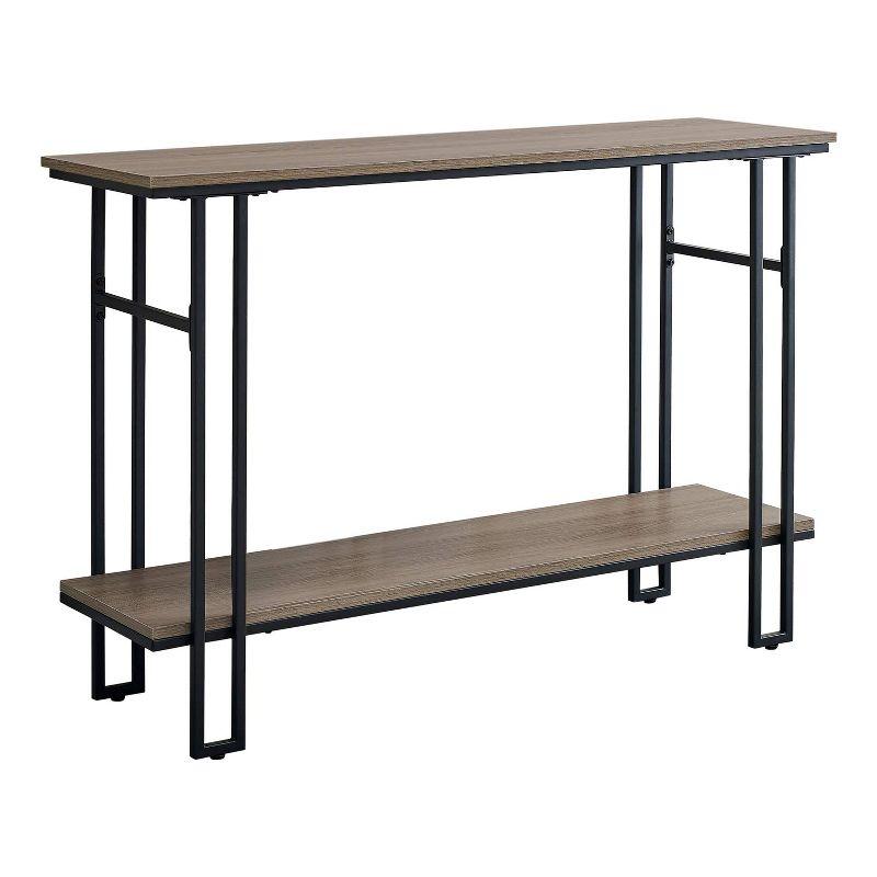Monarch Specialties Accent Table Console Entryway Narrow Sofa Living Room Bedroom Brown Laminate Black Metal Contemporary Modern