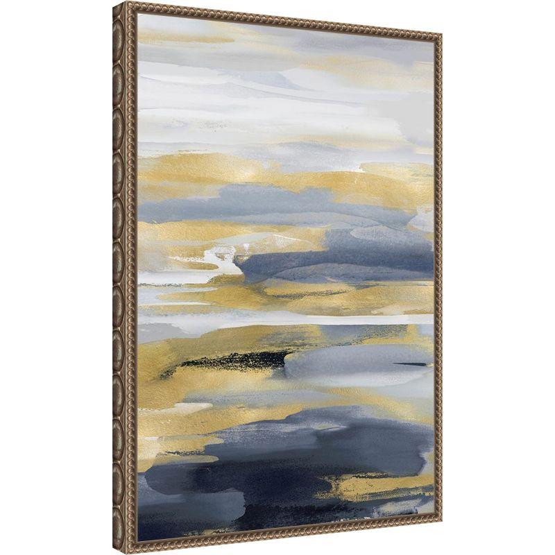 Amanti Art Intuition Blue and Gold II by Jackie Hanson Canvas Wall Art Print Framed 16 x 23-in.