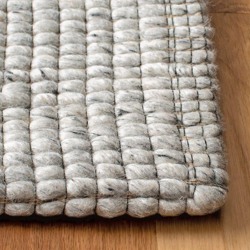 Marbella 6' x 6' Square Light Gray Wool Rug