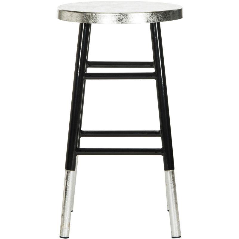 Kenzie Silver Dipped Counter Stool - FOX3211 - Black/Silver - Safavieh Couture