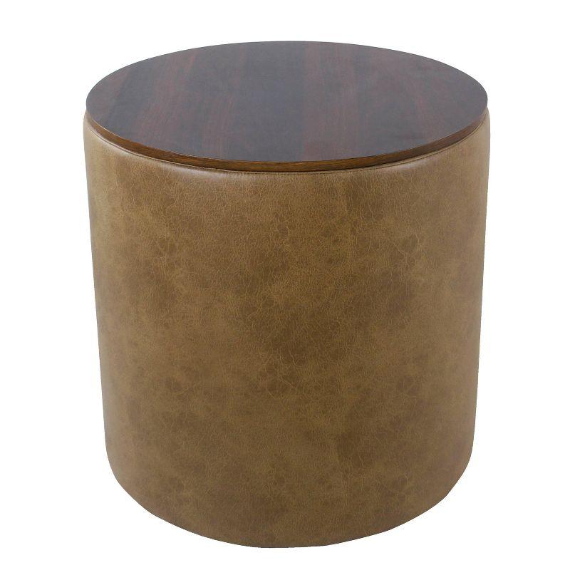 Aluino Faux Leather Ottoman