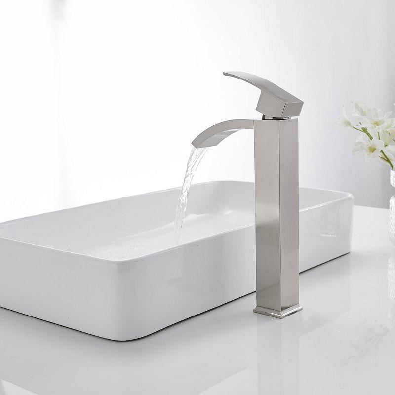 BWE Waterfall Single Hole Single Handle Bath Vessel Sink Faucet With Pop Up Drain Without Overflow