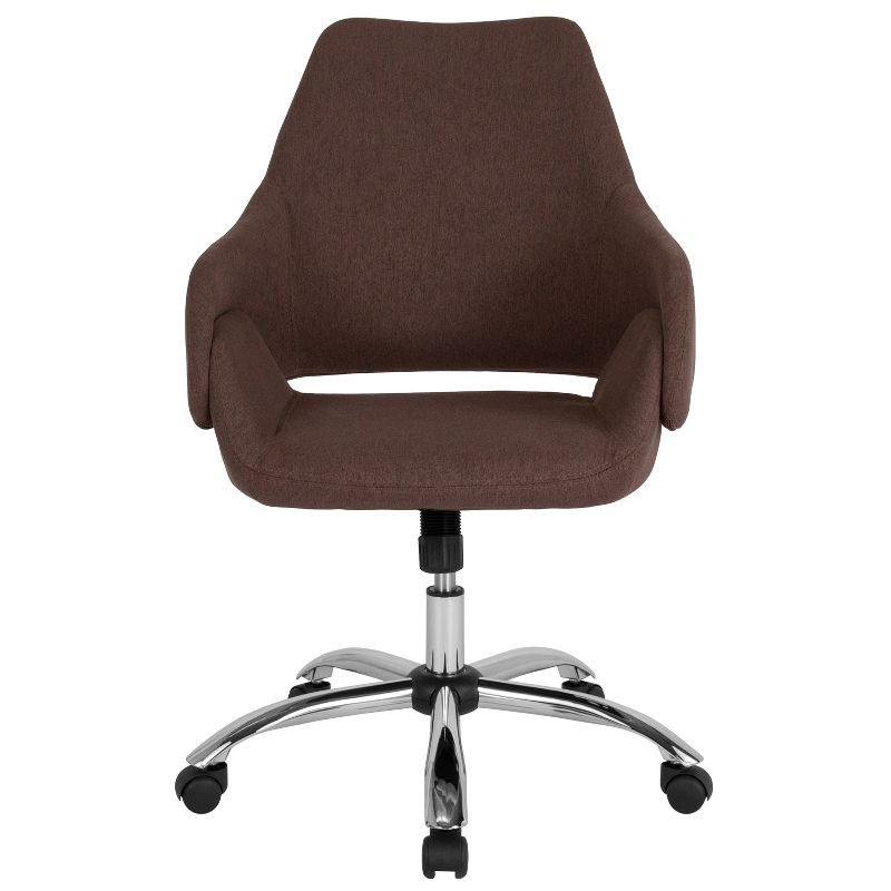 Flash Furniture Madrid Home and Office Upholstered Mid-Back Chair in Brown Fabric