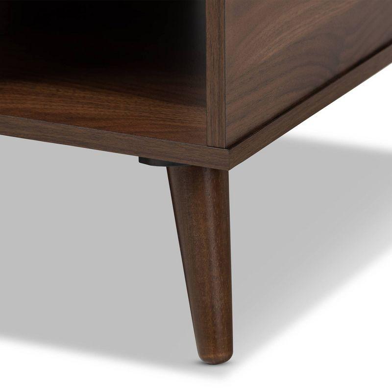 Linas Wood Coffee Table Walnut - Baxton Studio: Mid-Century Modern Design, Rubberwood Frame, Rectangular Shape