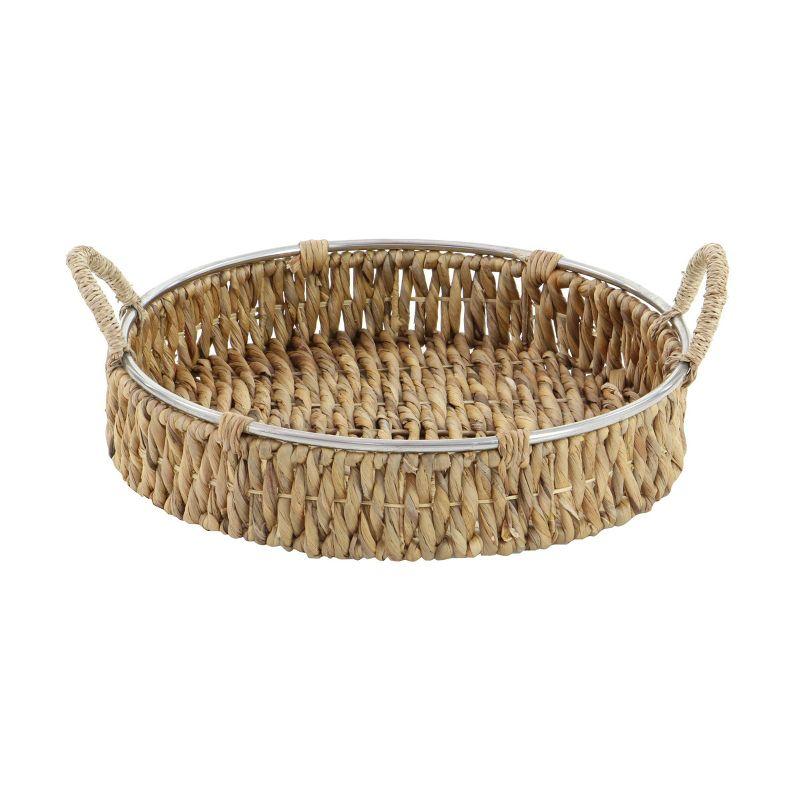 Handmade Coastal Wicker Basket With Handles - Set of 2