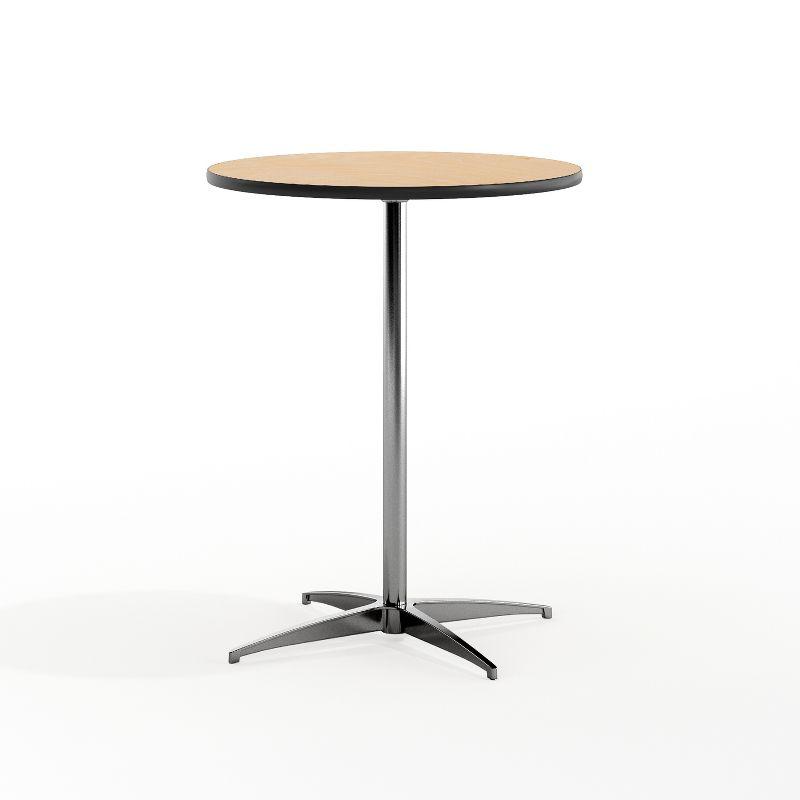 Marrel Round Wood Cocktail Table with 30" and 42" Columns