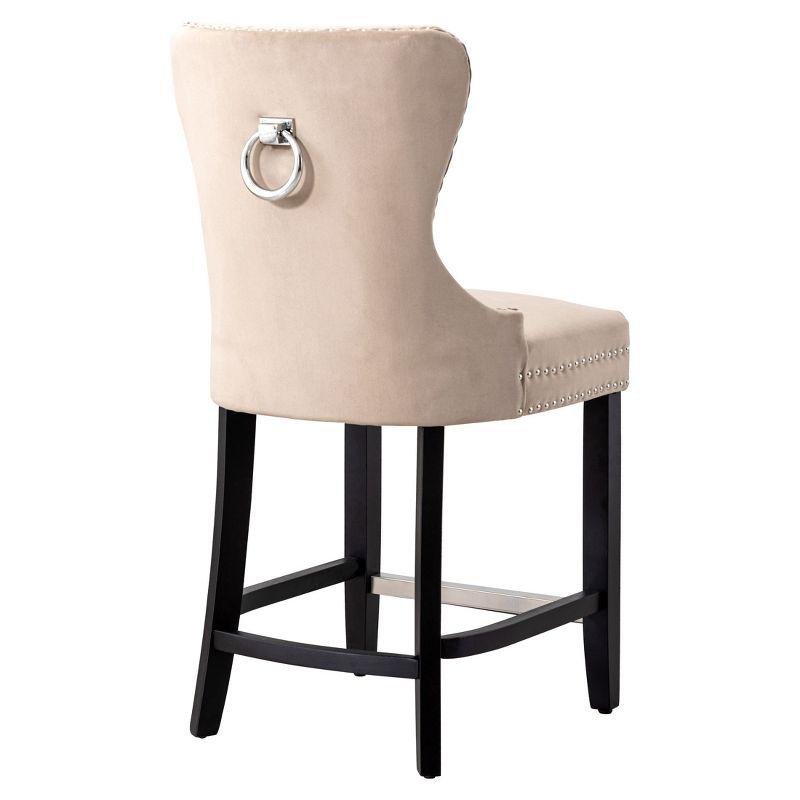 WestinTrends 24" Tufted Velvet Counter Stool, Velvet Taupe