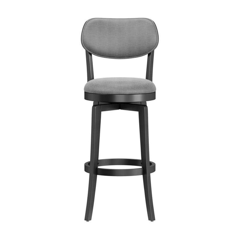 31" Sloan Swivel Barstool Black/Gray - Hillsdale Furniture: Upholstered, Matte Finish, Wood Legs, Foam Padded