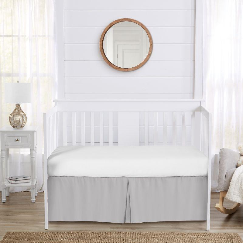 Sweet Jojo Designs Boy or Girl Gender Neutral Unisex Baby Crib Bed Skirt Collection Solid Grey