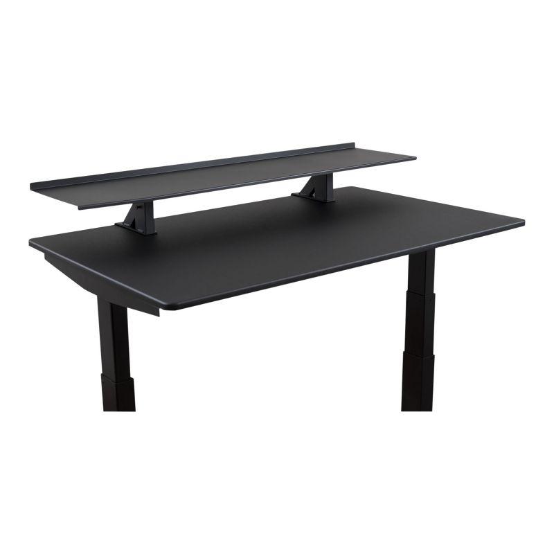 Black Adjustable Height Steel Monitor Stand Desk Shelf