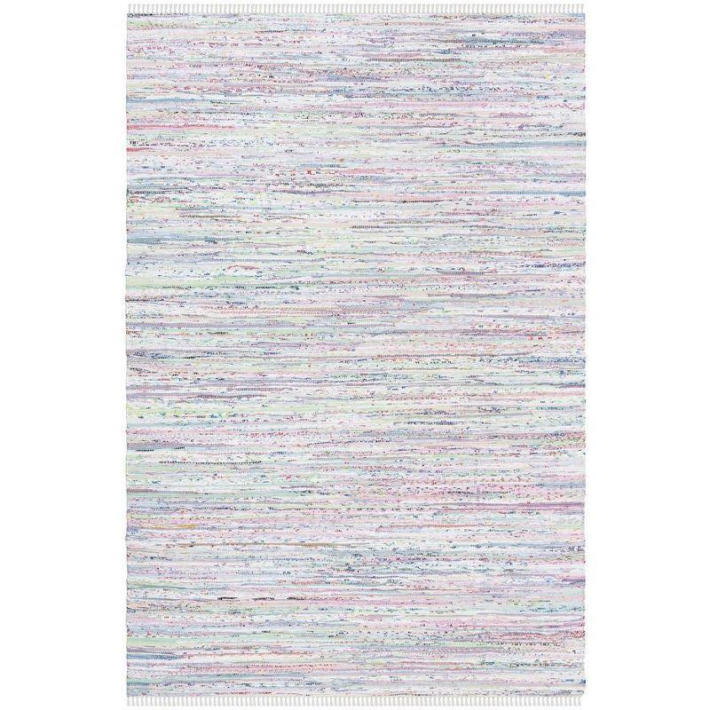 Rag Rug RAR125 Hand Woven Indoor Area Rug - Light Green/Multi - 6'x9' - Safavieh.