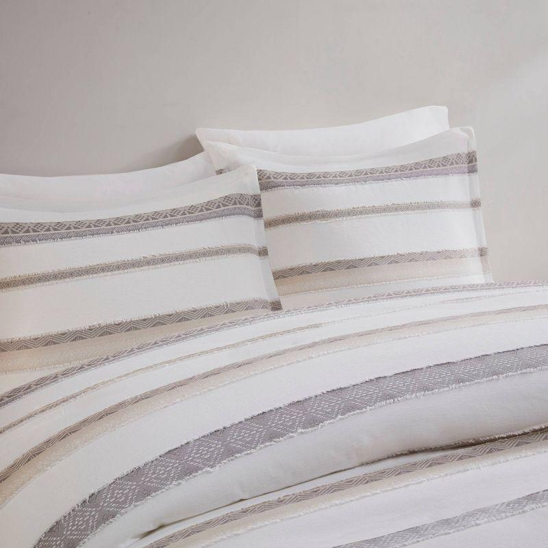 510 Design Langley 3 Piece Clipped Jacquard Duvet Cover Set