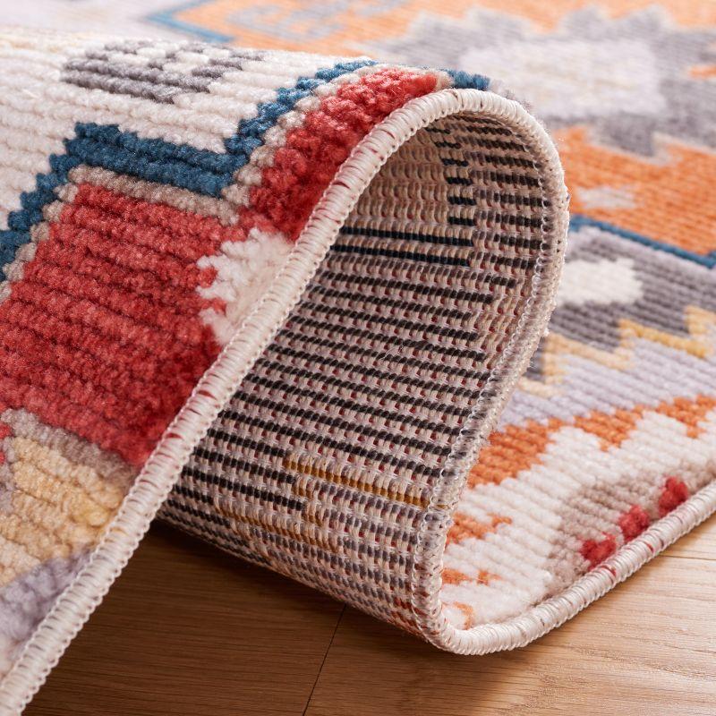 Farmhouse FMH805 Power Loomed Area Rug - Grey/Red - 4'x5'4" - Safavieh.