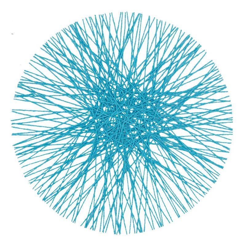 Saro Lifestyle Straw Placemat, 15" Round (Set of 4), Turquoise, 15" Round