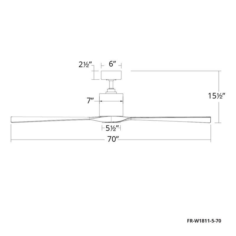 70" Aviator 5 - Blade Outdoor / Indoor Smart Ceiling Fan with Bluetooth Remote Control Included