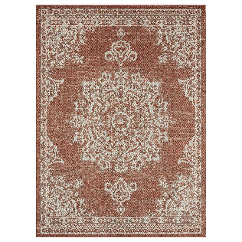 Terracotta Medallion 8' x 10' Indoor/Outdoor Synthetic Area Rug