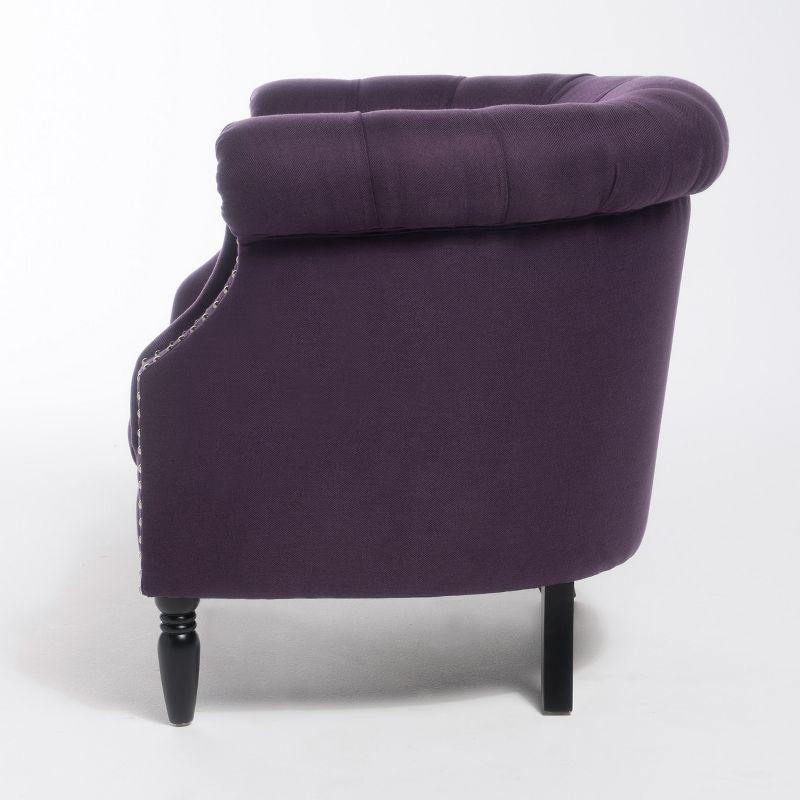 Akira Club Chair - Purple - Christopher Knight Home: Upholstered Barrel Accent, Hardwood Frame, 250lb Capacity