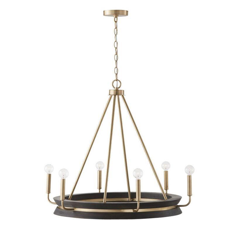 Capital Lighting Finn 6 - Light Chandelier in  Black Stain/Matte Brass