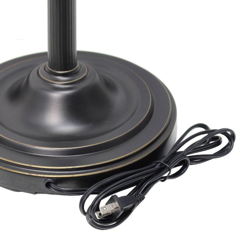 Torchiere Floor Lamp with Reading Light and Marble Glass Shades Restoration Bronze/Amber - Lalia Home: Adjustable, UL Listed, Metal Base