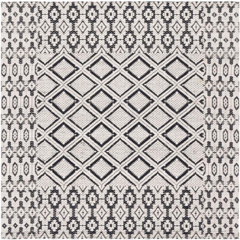 Vermont VRM151 Hand Woven Area Rug - Ivory/Black - 6'x6' - Safavieh.