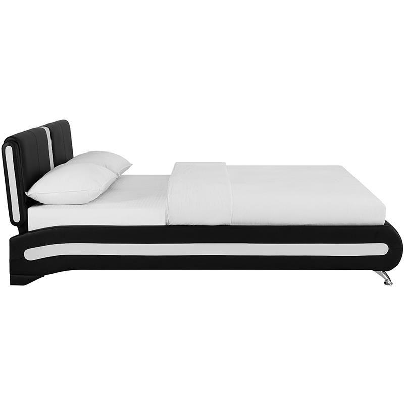 Camden Isle Carlton Black Faux Leather Upholstered Queen Bed