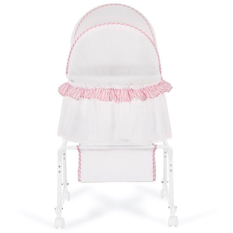 Dream On Me JPMA Certified Lacy Portable 2-in-1 Bassinet & Cradle, Pink/White