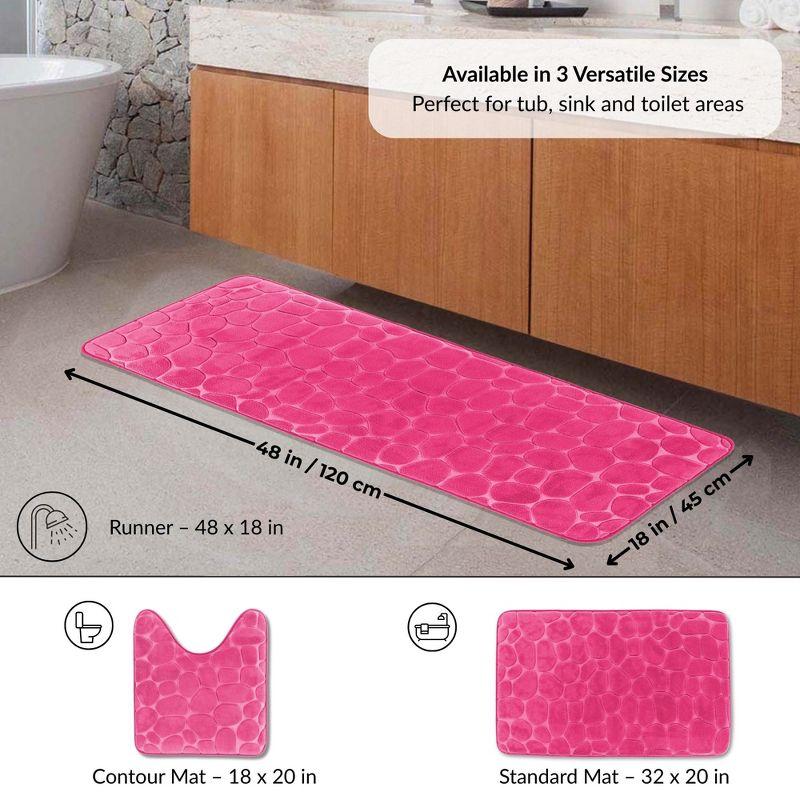 Evideco Pebble Runner Mat - Memory Foam - 48"L x 18"W for Kitchen, Bathroom and more
