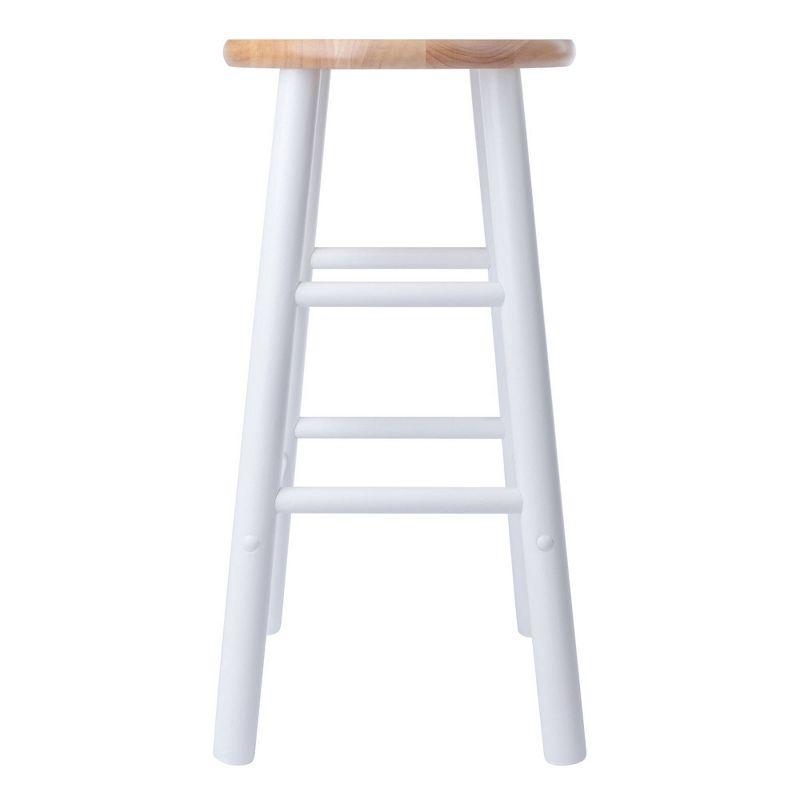 Winsome Huxton Natural & White Solid Wood Counter Stools, Set of 2