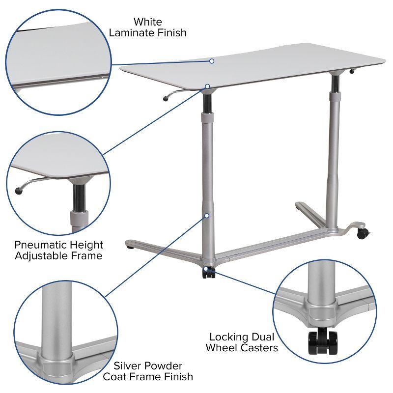 ErgoFlex Light Gray Adjustable Standing Desk with Drawer